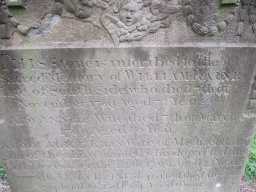 Inscription on Raine Headstone at St James, Hamsterley August 2016